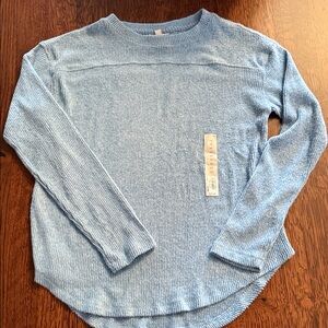 SO Light Blue Textured Crew Neck Sweater